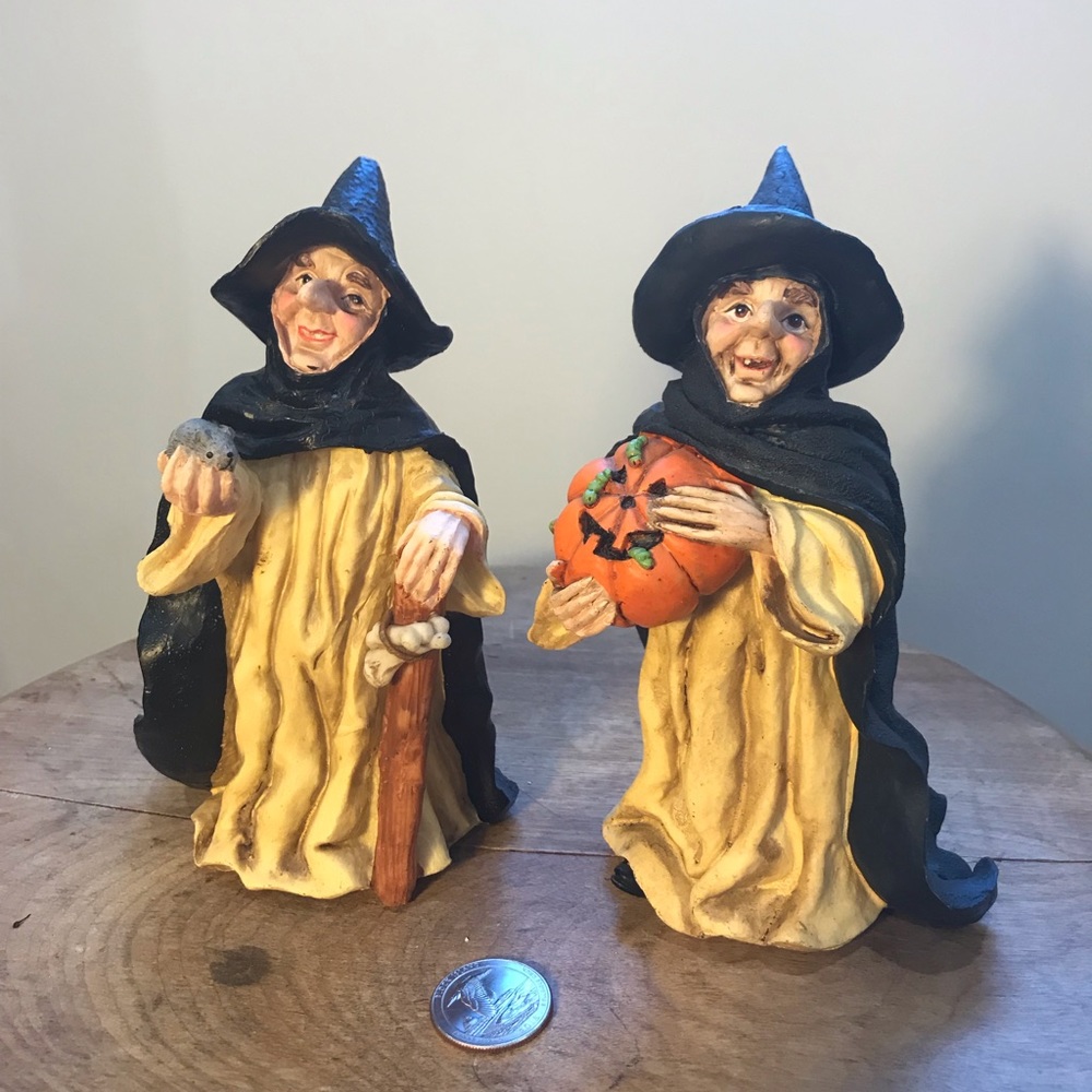 Hand painted resin witches